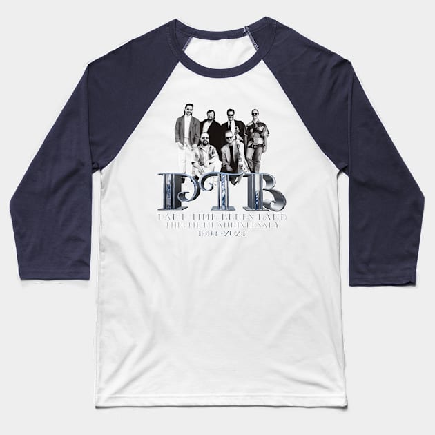 PTB 30th Anniversary - Chrome Design Baseball T-Shirt by Vehicle City Music